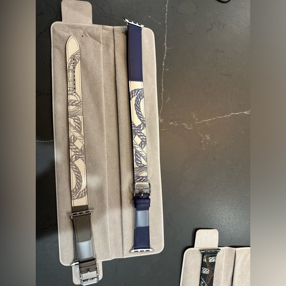 Apple Watch Hermes Double Tour - Set of two! Grey and Navy 42 mm New!